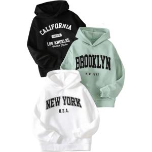 imageSOLY HUX Boys 3 Piece Sweatshirts Letter Graphic Hoodies Long Sleeve Pullover TopsMulticoloured Letter