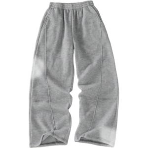 imageSOLY HUX Boys Casual Sweatpants Elastic Waist Wide Leg Baggy Athletic Pants with PocketsPlain Grey