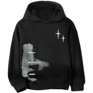 imageSOLY HUX Boys Graphic Hoodie Long Sleeve Hooded Pullover Sweatshirt Casual Streetwear TopsBlack Graphic