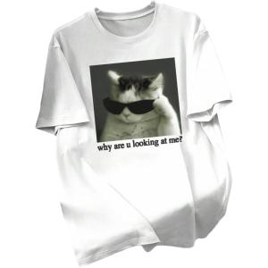 imageSOLY HUX Boys Graphic Tees Cute Cat Letter Print Short Sleeve T Shirt Crew Neck Casual Summer TopsWhite Cat