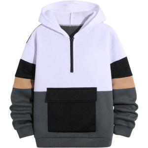 imageSOLY HUX Boys Half Zip Hoodies Color Block Long Sleeve Flap Pocket Pullover Sweatshirt Fall ClothesMulticoloured