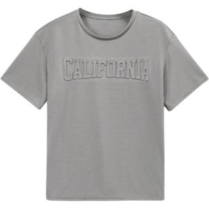imageSOLY HUX Boys Letter Print T Shirts Short Sleeve Crew Neck Tops Summer Oversize TeesGrey Letter