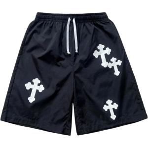imageSOLY HUX Boys Summer Shorts Graphic Print Elastic High Waisted Casual ShortsBlack Cross