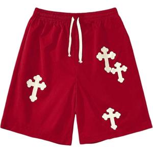 imageSOLY HUX Boys Summer Shorts Graphic Print Elastic High Waisted Casual ShortsRed Cross