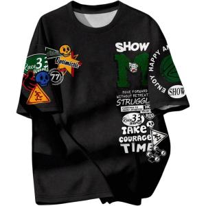 imageSOLY HUX Boys Summer Tops Letter Graphic Short Sleeve Shirts Crew Neck Loose Tee ShirtBlack Skull