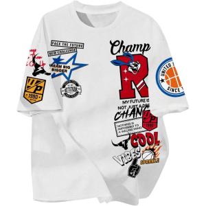 imageSOLY HUX Boys Summer Tops Letter Graphic Short Sleeve Shirts Crew Neck Loose Tee ShirtWhite Graphic