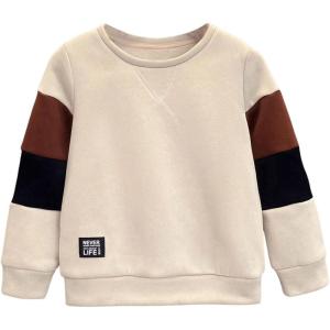 imageSOLY HUX Toddler Boys Color Block Sweatshirt Crew Neck Long Sleeve Letter Patched Pullover Fall TopsMulticoloured Letter