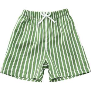 imageSOLY HUX Toddler Boys Striped Shorts Elastic Waist Straight Leg Casual Summer Track ShortsLime Green Striped