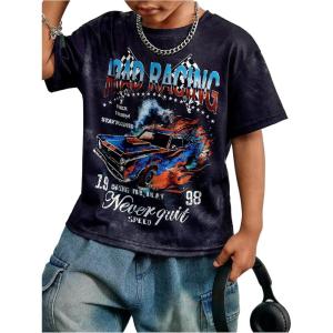 imageSOLY HUX Toddler Boys Tops Graphic Racing Short Sleeve Crew Neck Tee Shirts Streetwear Summer ClothesBlack Graphic