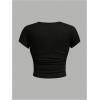 imageSOLY HUX Girls Basic TShirts Set Crew Neck Short Sleeve Crop Top 3 Packs Summer Fitted TeesDark Grey Black White