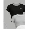 imageSOLY HUX Girls Basic TShirts Set Crew Neck Short Sleeve Crop Top 3 Packs Summer Fitted TeesMulticoloured Bow Print