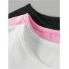 imageSOLY HUX Girls Basic TShirts Set Crew Neck Short Sleeve Crop Top 3 Packs Summer Fitted TeesPink Black White