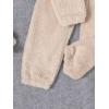 imageSOLY HUX Girls Bear Ear Fuzzy Drop Shoulder Hoodie Sweatshirt with Sweatpants Two Piece OutfitPlain Khaki