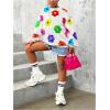 imageSOLY HUX Girls Cute Graphic Sweatshirt Cartoon Cat Print Long Sleeve Crewneck Pullover TopsWhite Floral