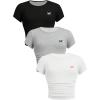 imageSOLY HUX Girls Basic TShirts Set Crew Neck Short Sleeve Crop Top 3 Packs Summer Fitted TeesMulticoloured Bow Print