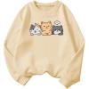 imageSOLY HUX Girls Cute Graphic Sweatshirt Cartoon Cat Print Long Sleeve Crewneck Pullover TopsApricot Cartoon