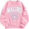 imageSOLY HUX Girls Graphic Letter Print Sweatshirt Crewneck Long Sleeve Cute Drop Shoulder Pullover TopsPink