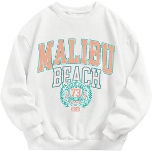 imageSOLY HUX Girls Graphic Letter Print Sweatshirt Crewneck Long Sleeve Cute Drop Shoulder Pullover TopsWhite