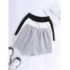 imageSOLY HUX Girls 3 Packs Sweat Shorts Elastic Waist Casual Summer SweatShorts Teen ApparelBlack Grey White
