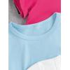 imageSOLY HUX Girls 4 Piece Short Sleeve Round Neck Tee T Shirts Summer Crop TopsBlack Hot Pink Blue White