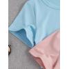 imageSOLY HUX Girls 4 Piece Short Sleeve Round Neck Tee T Shirts Summer Crop TopsBlue Pink Beige White