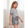 imageSOLY HUX Girls 4 Piece Short Sleeve Round Neck Tee T Shirts Summer Crop TopsWhite Grey Brown Black