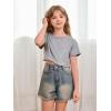 imageSOLY HUX Girls 4 Piece Short Sleeve Round Neck Tee T Shirts Summer Crop TopsWhite Grey Brown Black