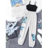 imageSOLY HUX Girls Butterfly Print Cami Tops ampamp High Low Hem Short Sleeve T Shirt with Sweatpants 3 PieceBlue Butterflies a