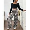 imageSOLY HUX Girls Camo Wide Leg Pants Drawstring Waist Baggy Sweatpants with PocketMulticolor