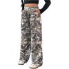 imageSOLY HUX Girls Camo Wide Leg Pants Drawstring Waist Baggy Sweatpants with PocketMulticolor