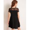 imageSOLY HUX Girls Contrast Mesh Short Sleeve High Waist Flared A Line Short DressBlack