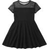 imageSOLY HUX Girls Contrast Mesh Short Sleeve High Waist Flared A Line Short DressBlack