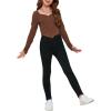 imageSOLY HUX Girls Long Sleeve Cute Crop Tops Sweetheart Neck Asymmetrical Tight T Shirts Fitted TeesPure Brown