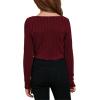 imageSOLY HUX Girls Long Sleeve Cute Crop Tops Sweetheart Neck Asymmetrical Tight T Shirts Fitted TeesPure Burgundy
