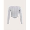 imageSOLY HUX Girls Long Sleeve Cute Crop Tops Sweetheart Neck Asymmetrical Tight T Shirts Fitted TeesPure Light Grey