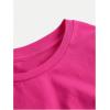 imageSOLY HUX Girls Short Sleeve Crew Neck Slim Fitted Basic TShirts Summer Tops with Hair TiesHot Pink