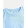 imageSOLY HUX Girls Short Sleeve Crew Neck Slim Fitted Basic TShirts Summer Tops with Hair TiesLight Blue