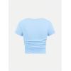 imageSOLY HUX Girls Short Sleeve Crew Neck Slim Fitted Basic TShirts Summer Tops with Hair TiesLight Blue