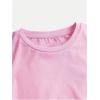 imageSOLY HUX Girls Short Sleeve Crew Neck Slim Fitted Basic TShirts Summer Tops with Hair TiesLight Pink
