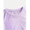 imageSOLY HUX Girls Short Sleeve Crew Neck Slim Fitted Basic TShirts Summer Tops with Hair TiesLight Purple