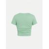 imageSOLY HUX Girls Short Sleeve Crew Neck Slim Fitted Basic TShirts Summer Tops with Hair TiesMint Green