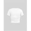 imageSOLY HUX Girls Short Sleeve Crew Neck Slim Fitted Basic TShirts Summer Tops with Hair TiesSolid White