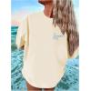 imageSOLY HUX Girls Short Sleeve Graphic Tees Crew Neck Beach Tops Casual Summer TShirtsBeige Letter