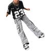 imageSOLY HUX Girls Summer Jersey Shirts V Neck Short Sleeve Graphic Tees Oversized TShirt TopsBlack Graphic