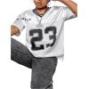 imageSOLY HUX Girls Summer Jersey Shirts V Neck Short Sleeve Graphic Tees Oversized TShirt TopsBlack and White