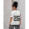 imageSOLY HUX Girls Summer Jersey Shirts V Neck Short Sleeve Graphic Tees Oversized TShirt TopsBlack and White