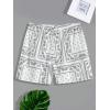imageSOLY HUX Mens Boho Summer Shorts Paisley Drawstring Elastic Waist Short Pants Beach Vacation OutfitWhite Paisley