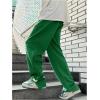 imageSOLY HUX Mens Drawstring Waist Sweatpants Split Side Textured Baggy Straight Leg Pants with PocketsPlain Green
