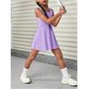 imageSOLY HUX Toddler Girls Sleeveless Mini Tennis Dress Kids Athletic Workout Golf Tank Dresses ActivewearSolid Purple