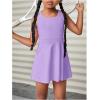imageSOLY HUX Toddler Girls Sleeveless Mini Tennis Dress Kids Athletic Workout Golf Tank Dresses ActivewearSolid Purple